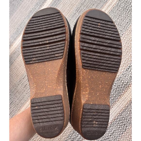 Softwalk Arvada Womens Clogs Sz 8.5WW Comfort Leather Slip-On Mule Shoes Black - Picture 5 of 6